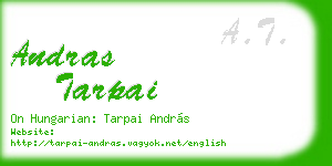 andras tarpai business card